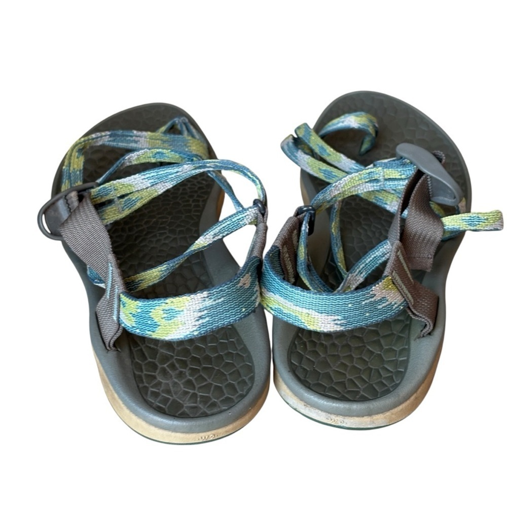 Chaco Z Cloud X2 Aqua Green Blue Toe Thong Sandals Size 9 Womens - Picture 6 of 8